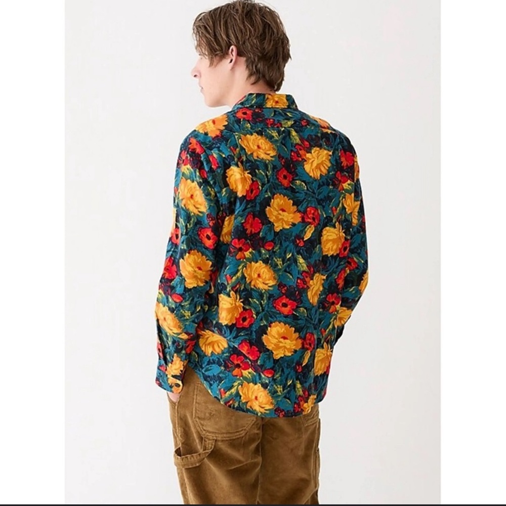 J. Crew Colorful Floral Hawaiian Mid weight Flannel